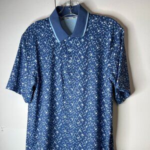 Walter Hagen Men's Small Performance Golf Polo Shirt Disco Geo Print Blue NWT